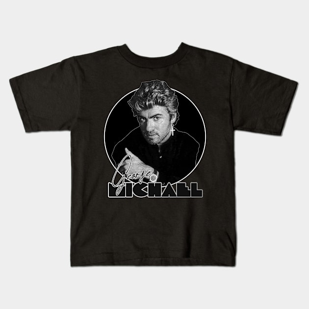 Retro George Michael 80s Icon Tribute Kids T-Shirt by darklordpug